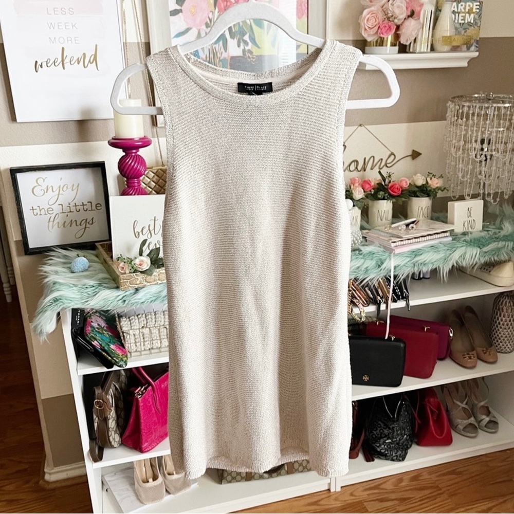 WHBM sparkle knit sleeveless top size large